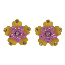 2020 New Boho Ethnic Statement ZA Earrings Women Cut Metal Flowers Drop Earrings Inlay Rhinestone Enamel Earrings Jewelry Woman 2024 - buy cheap