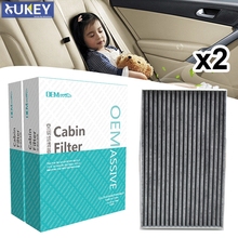 Filtro de ar da cabine com carbono ativado para carro, 2 peças 2024 - compre barato