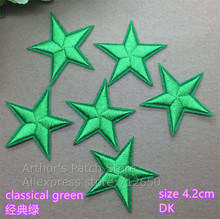 New arrival 10 pcs Dark green color little star Embroidered patches iron on cartoon Motif Applique embroidery accessory 2024 - buy cheap