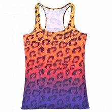 Tops de verano para mujeres nuevas blusas sin tirantes sin mangas Impresión Digital Casual Gradient Leopard Tank Tops Chaleco de las señoras 2024 - compra barato