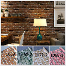 Rolo de papel de parede de vinil pvc com estampa de pedra de tijolos, rolo de papel de parede moderno para decoração 2024 - compre barato