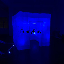 Telón de fondo inflable con luz LED, Cubo de quiosco, carpa de cabina de boda, decoración de fiesta 2024 - compra barato