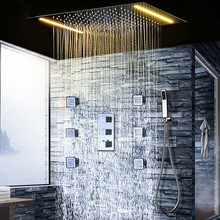 Termostato de techo para ducha, juego de ducha de lluvia, LED, eléctrico, con chorros de masaje corporal 2024 - compra barato