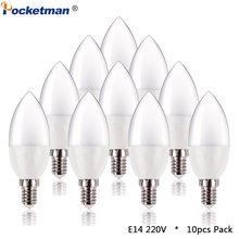 10pcs/Lot led Candle Bulb E14 LED Lamp Indoor Light 220V-240V 5W LED Chandelier Warm Cold White For Home Decoration 2024 - buy cheap