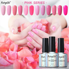 FairyGlo 10ml Pink Color Series Gel Nail Polish Semi Permanent Enamel Nail Polish Nail Art Gel Polish Soak Off Gel Varnish Gels 2024 - buy cheap