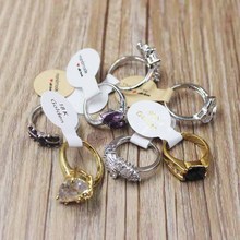 100PCS multi style  gold /silver foil ring labels DIy handmade with love folded ring labels Vintage kraft Thank you ring lables 2024 - buy cheap