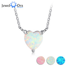 Classic Heart Milky Opal Pendant Necklace LOVE Jewelry 925 Sterling Silver Necklace & Pendants Gift For Her (JewelOra NE102689) 2024 - buy cheap