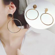 Mling Fashion Gold Silver Plated Geometric Earrings Big Round Earrings for Women Hollow Statement Earing Jewelry 2024 - buy cheap