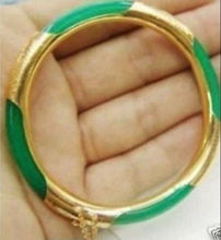 FREE shipping>>>>Charming -GP Green Natural stone Bracelet Bangle FDG@@# 2024 - buy cheap