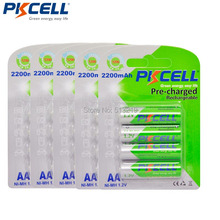 20Pcs*5card PKCELL  AA 2200mAh 1.2V Ni-MH Rechargeable Batteries Low Self-Discharge 2A 2.2Ah battery for camera toys 2024 - buy cheap