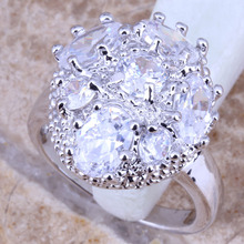 Anel de joia feminina branca luxuosa banhada a prata cz tamanho 6 / 7 / 8 / 9 r0563 2024 - compre barato