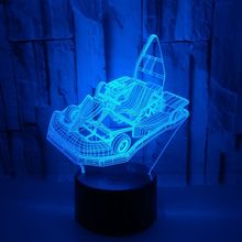 7 Color Chagne Karting 3D Illusion Lamp LED USB 3D Night Lights Creative Toy Car Lamp Home Decoration Baby Sleeping Lighting 2024 - buy cheap