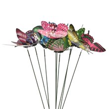 10pcs Artificial Butterflies On Sticks  3D Mode Double Wing Party Wedding Home Decor Garden Plant Yard DIY Craft 2024 - buy cheap