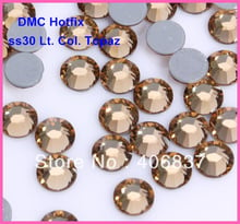 Free Shipping! 288pcs/Lot, ss30 (6.3-6.5mm) High Quality DMC Lt. Col. Topaz Iron On Rhinestones / Hot fix Rhinestones 2024 - buy cheap