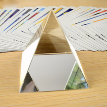 Pirâmide de cristal fengshui de quartzo, 60mm natural transparente, pirâmide de vidro em papel para cura 2024 - compre barato