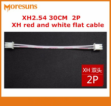 Free ship 100pcs/lot Double head with XH2.54 plug length 30CM 2P XH red and white flat cable 2024 - buy cheap