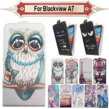 Top Selling 11 Colors Cartoon Pattern Up and Down Flip PU Leather Case For Blackview A7 2024 - buy cheap