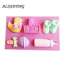 1Pcs Baby shoes bottle Silicone Mold,duck Sugarcraft Cake Decorating Tools,letter Fondant Chocolate Molds Cake D0454 2024 - buy cheap
