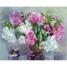 Handmade needlework diy diamond painting peony 5d diamond embroidery full square rhinestone cross stitch mosaic puzzle flower 2024 - buy cheap