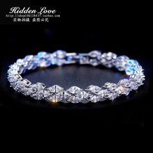 Hot sale Luxury Jewelry 17&19cm 925 silver AAA cubic zirconia Wedding Women Bracelet gift 2024 - buy cheap