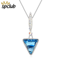 Trendy Crystals From Swarovski Female Punk Triangle Pendant Necklace For Lover Simple Style Charm Necklaces Couple Jewelry 2024 - buy cheap