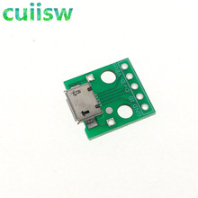 cuiisw 100pcs MICRO USB to DIP Adapter 5pin female connector B type pcb converter 2024 - buy cheap