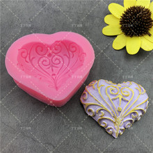 Molde de fondant para confeitaria casamento, molde de silicone em formato de coração, ferramentas de decoração de bolo, molde de sabão artesanal 2024 - compre barato