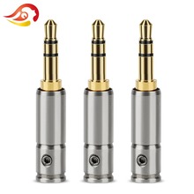 Pólos 3 QYFANG 3.5mm Plugue do Fone de ouvido Jack De Áudio Adaptador de Fone De Ouvido Estéreo Banhado A Ouro de Aço Inoxidável Shell Conector De Fio De Solda 2024 - compre barato