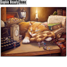 Full 5D Diamond Painting Cross Stitch Animal Cats&Mouse Diamond Embroidery Pattern Rhinestone Diamond Mosaic Home Decor 18C031 2024 - buy cheap