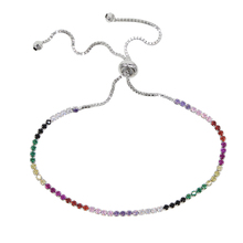 hot fashion elegant Rainbow Colorful CZ Stone bracelet For Women Luxury Gorgeous delicate stack adjust slider bracelet jewelry 2024 - buy cheap