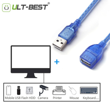 Высокоскоростной кабель-удлинитель USB 2,0, штекер-гнездо 2,0, для ПК, ноутбука, 1,5 м, USB-кабель для передачи данных и синхронизации 2024 - купить недорого
