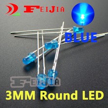 500pcs/lot 3mm Blue Round LED Diode Lndicator lights Super bright [Blue] DC3.0-3.2V Free Shipping 2024 - buy cheap