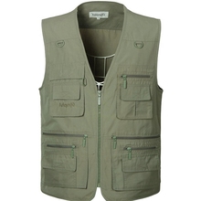 new Spring and autumn Vest Men Summer Traveler Sleeveless Jackets Waistcoat Male Vest With Many Pockets Large plus Size 5XL 2024 - buy cheap