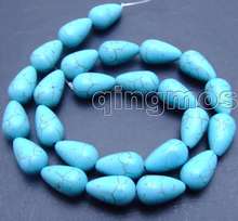Qingmos contas de turquesa azul de alta qualidade 9*12mm, cordão 15 "-diam540 com frete grátis 2024 - compre barato