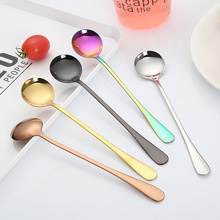 Mug Coffee Spoon Round Spoon Colorful Spoon Long Handle Spoons Flatware Coffee Drinking Tools Kitchen Gadget Teaspoons 2024 - buy cheap