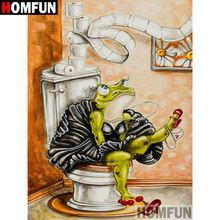 HOMFUN 5D DIY Diamond Painting Full Square/Round Drill "Toilet frog" 3D Embroidery Cross Stitch gift Home Decor A00352 2024 - buy cheap