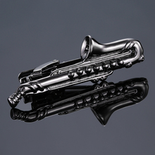 New 5cm black Saxophone Men Tie Clip Bar Necktie Pin Clasp Clamp For Wedding Business Birthday Charm Creative Gifts 2024 - buy cheap