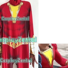 Disfraz de capitán Shazam, traje de Cosplay con estampado 3D de licra, disfraz súper héroe Zentai, novedad 2024 - compra barato