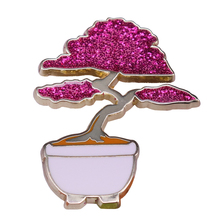 Pin de esmalte de árbol de bonsái con purpurina, complemento perfecto para la colección de plantas, inspirado en Japón 2024 - compra barato