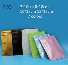 High quality 7colors 100pcs/lot Metallic Mylar Ziplock Bags Flat Black Aluminum foil Packing Bags Small zip lock plastic bags 2024 - buy cheap