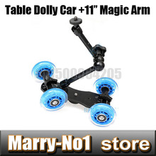 New Mini Desktop Camera Rail Car Table Dolly Car +7"Inch Articulating Magic Arm For canon 5D2 60D 7D 550D 5D3 60D 1DX 350D 450D 2024 - buy cheap