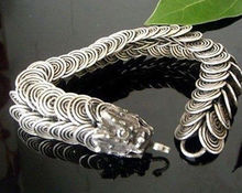 Tribal prata Tibet esculpida Dragão pulseira Artesanal ^^@^ NEW style Belas jóia Nobre Naturais FRETE GRÁTIS 2024 - compre barato
