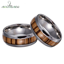 Nextvance Vintage Wood Inlay Rings Stainless Steel Round Ring For Birthday Gift Anillos Hombre Size 7-12 2024 - buy cheap