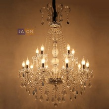 led e14 European Iron Crystal Glass Chrome Clear Chandelier Lighting Lustre Suspension Luminaire Lampen For Foyer 2024 - buy cheap