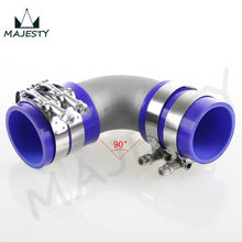 50mm 2" Cast Aluminum 90 Degree Elbow Pipe Turbo Intercooler+ silicone hose kit BLUE 2024 - buy cheap