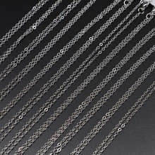 12Pcs/Pack 40cm White K Gold Color Lobster Clasp Necklace Chain for DIY Jewelry Making Findings Accessories Bulk Wholesale 2024 - buy cheap