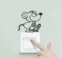Светильник для мыши, переключатель, наклейка, декор из мультфильма, наклейки для детской комнаты, светильник для двери, наклейки, бумага 2017, горячая распродажа 2024 - купить недорого