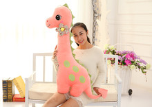 Juguete de dinosaurio rosa, muñeco grande y encantador, almohada de dinosaurio de peluche, nuevo muñeco creativo de alrededor de 100cm 2024 - compra barato