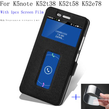 For Lenovo K5 note K5note K52t38 K52t58 K52e78 shell case view window leather case for Lemon K5note Flip case back cover 2024 - buy cheap