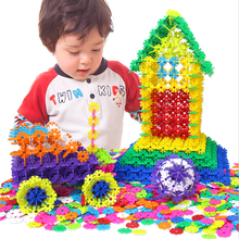400 шт./лот 3D блоки Пазлы пластиковые снежинки строительные блоки Обучающие DIY Кирпичи Игрушки для раннего обучения для детей подарок для детей 2024 - купить недорого